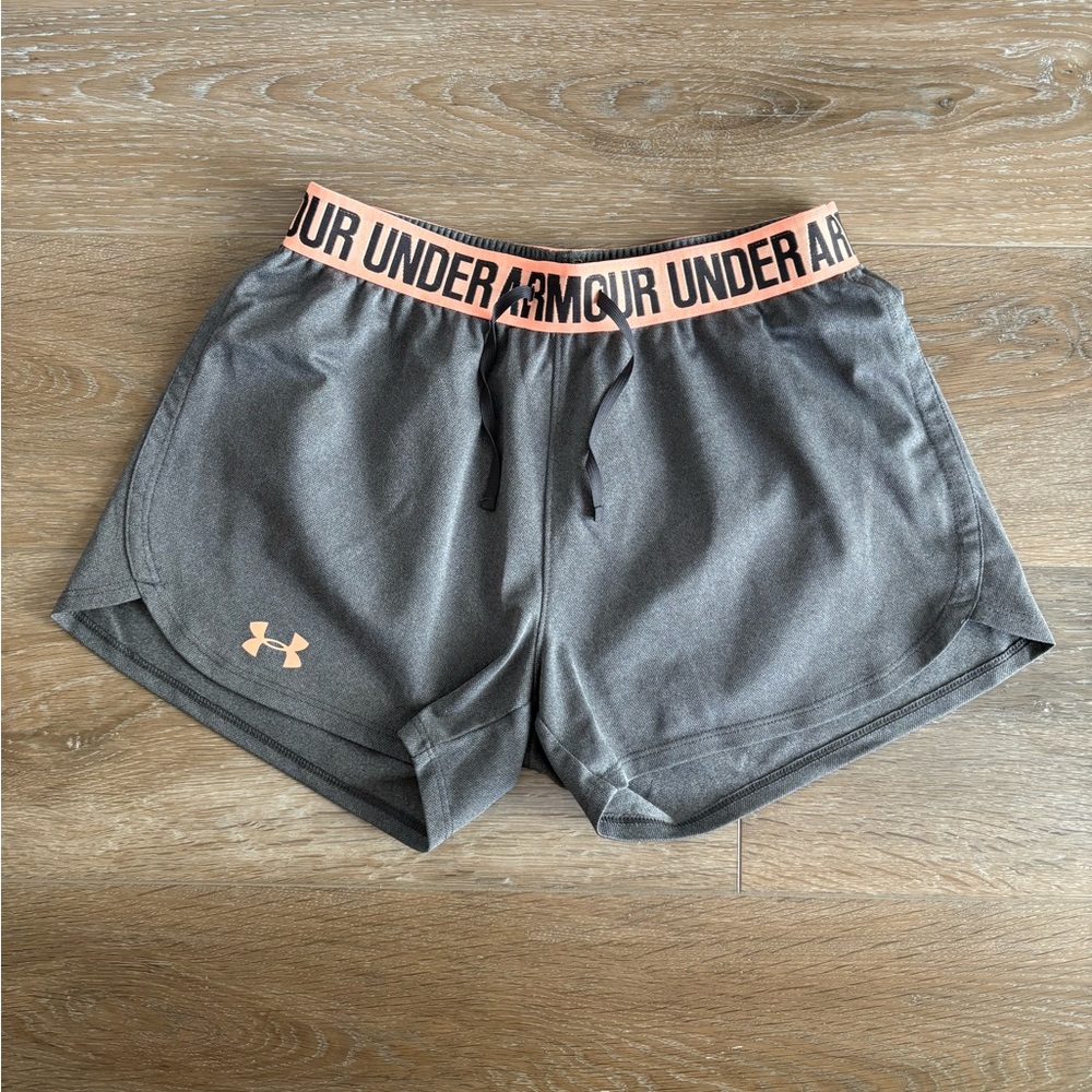 Under Armour Women's Charcoal and Peach Athletic Shorts